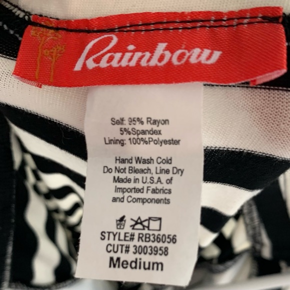 Rainbow Strapless Jumpsuit- Color Black & White. Size M - Picture 4 of 4